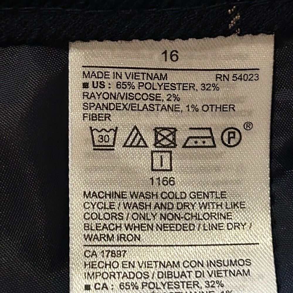 Old Navy Women’s Size 16 Navy Blue/Gold Stripe Straight Trouser Pants - Picture 4 of 5